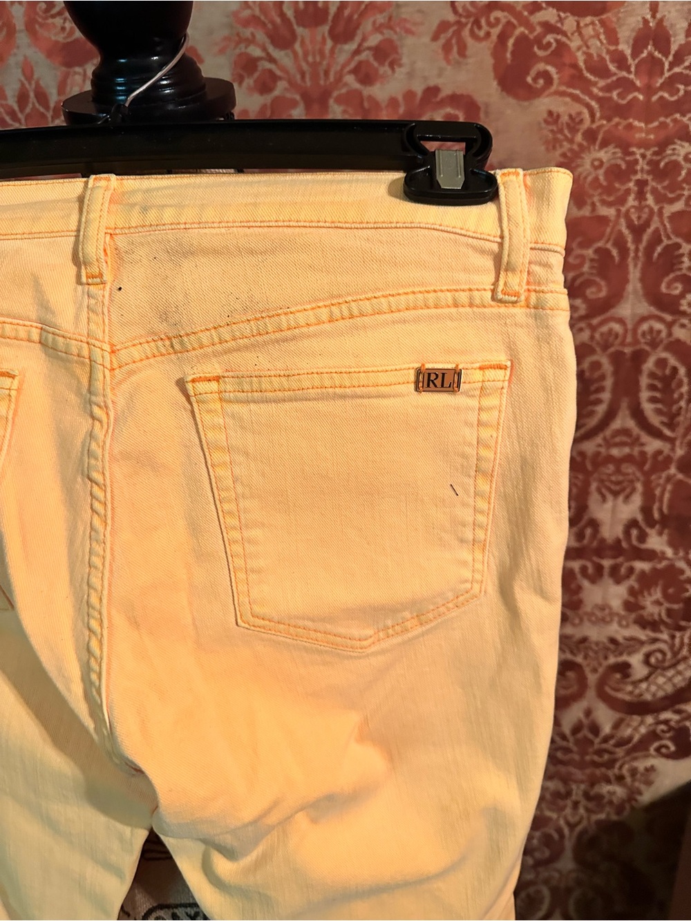 Ralph Lauren Straight Leg Jeans in Bright Yellow/Orange